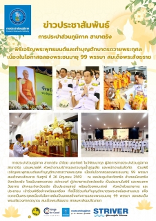 ไฟล์แนบ พิธีเจริญพระพุทธมนต์และทำบุญตักบาตรถวายพระกุศล  เนื่องในโอกาสฉลองพระชนมายุ 99 พรรษา สมเด็จพระสังฆราช