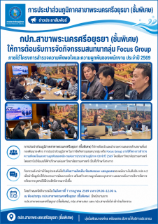 ไฟล์แนบ กปภ.สาขาพระนครศรีอยุธยา (ชั้นพิเศษ) ให้การต้อนรับการจัดกิจกรรมสนทนากลุ่ม Focus Group สำรวจความพึงพอใจและความผูกพันของพนักงาน