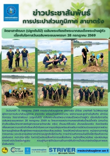 ไฟล์แนบ เข้าร่วมกิจกรรม จิตอาสาพัฒนา (ปลูกต้นไม้) เฉลิมพระเกียรติพระบาทสมเด็จพระเจ้าอยู่หัว เนื่องในโอกาสวันเฉลิมพระชนมพรรษา 28 กรกฎาคม 2569 ณ โครงการชลประทานคลองลัดผันน้ำแม่น้ำตรัง (ลานด้านข้างโรงเรียนวิทยาศาสตร์จุฬาภรณราชวิทยาลัย ตรัง) ตำบลนาโต๊ะหมิง อำเภอเมืองตรัง จังหวัดตรัง 