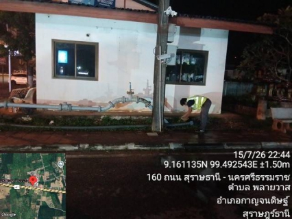 ไฟล์แนบ กปภ.สาขากาญจนดิษฐ์ ภายใต้การบริหารงานโดย นายสานิษ กาญจนกุล ผู้จัดการการประปาส่วนภูมิภาคสาขากาญจนดิษฐ์ มอบหมายพนักงานในสังกัด ลงพื้นที่สำรวจเพื่อค้นหาท่อแตก-รั่ว โดยวิธี Step test ในพื้นที่ MA - 12 พลายวาส  บริเวณชุมชนตลาดกาญจนดิษฐ์ ต.กะแดะ อ.กาญจนดิษฐ์ จ.สุราษฎร์ธานี ตามแผนปฏิบัติการลดน้ำสูญเสีย