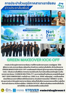 ไฟล์แนบ การประปาส่วนภูมิภาคสาขาเขาชัยสน ภายใต้การบริหารงานของ นายณัฐยุทธ โชโต ผู้จัดการ กปภ.สาขาเขาชัยสน พร้อมด้วย หัวหน้างานและ พนักงานในสังกัด เข้าร่วมโครงการ Green Makeover Kick-off 