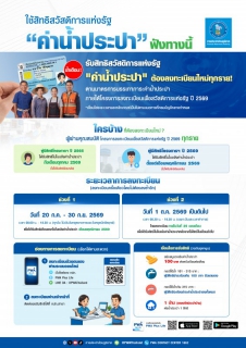 ไฟล์แนบ มท.3 ลดภาระค่าครองชีพประชาชน ชวนผู้มีสิทธิสวัสดิการแห่งรัฐ ปี 69 ลงทะเบียนรับสิทธิค่าน้ำประปา กปภ.