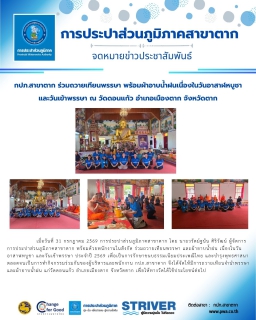 ไฟล์แนบ กปภ.สาขาตาก ร่วมถวายเทียนพรรษาพร้อมผ้าอาบน้ำฝน เนื่องในวันอาสาฬหบูชาและวันเข้าพรรษา ณ วัดดอนแก้ว อำเภอเมืองตาก จังหวัดตาก 