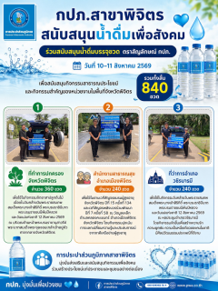 ไฟล์แนบ 💧 กปภ.สาขาพิจิตร สนับสนุนน้ำดื่มบรรจุขวดตราสัญลักษณ์ กปภ. เพื่อกิจกรรมสาธารณประโยชน์ในพื้นที่จังหวัดพิจิตร 💧💙