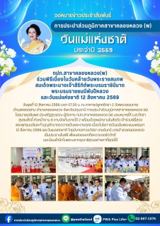 ไฟล์แนบ กปภ.สาขาคลองหลวง(พ) ร่วมพิธีเนื่องในวันคล้ายวันพระราชสมภพ สมเด็จพระนางเจ้าสิริกิต์พระบรมราชินีนาถ พระบรมราชชนนีพันปีหลวง และวันแม่แห่งชาติ 12 สิงหาคม 2569 