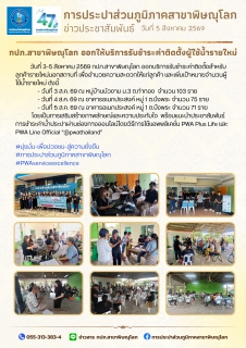 ไฟล์แนบ กปภ.สาขาพิษณุโลก ออกให้บริการรับชำระค่าติดตั้งผู้ใช้น้ำรายใหม่ 