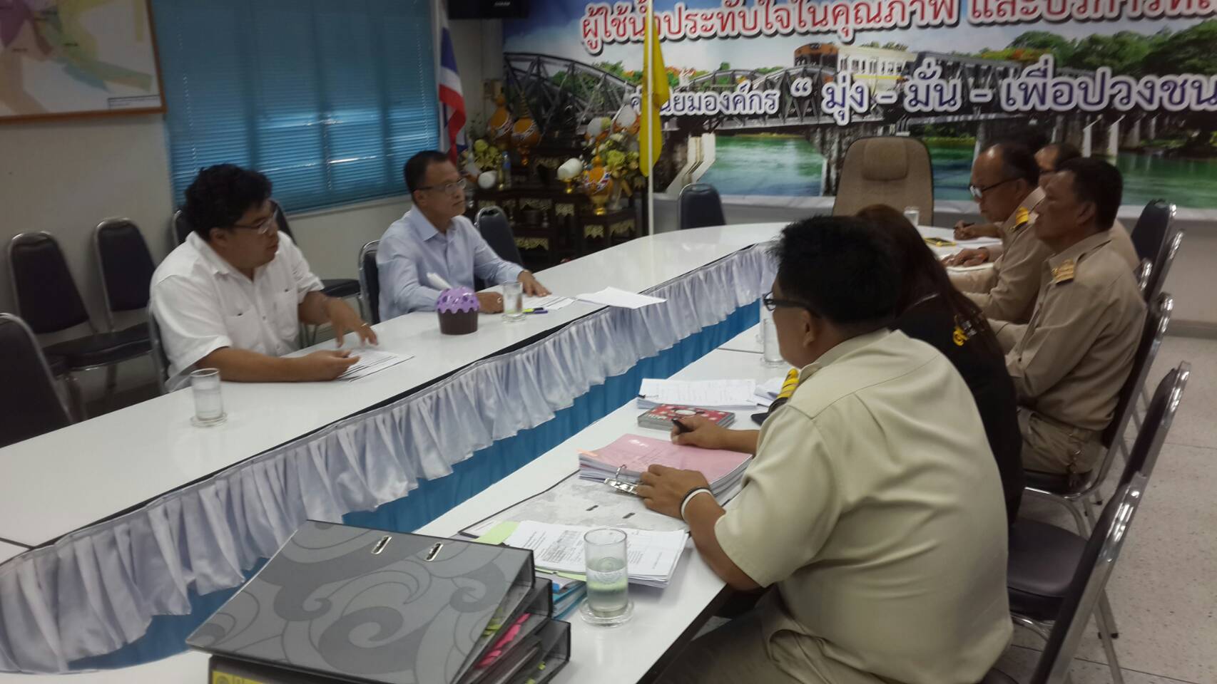 คณะกรรมการเข้าตรวจประเมินผลดำเนินงาน WSP ปี 2560 ครั้งที่ 1 ของกปภ.สาขากาญจนบุรี