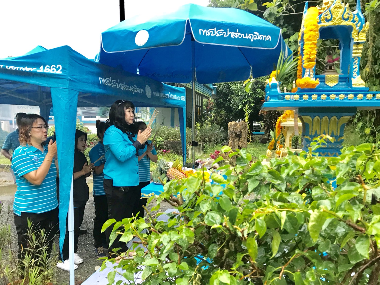กปภ.สาขาขลุง ร่วมจัดพิธีทำบุญสำนักงานและสักการะแม่พระธรณีฯ