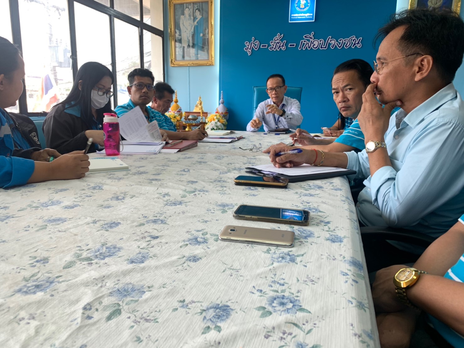 นายขวัญชัย กิจกอบชัย ผจก.กปภ.(พ) สาขาพระนครศรีอยุธยา นำพนักงานในสังกัด จัดกิจกรรมสนทนายามเช้าMorning Talk ครั้งที่ 4/2563