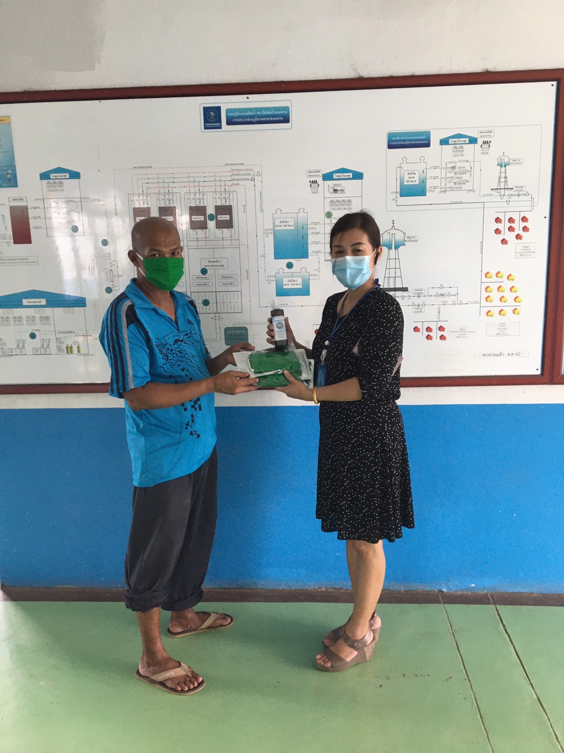 กปภ.สาขาพนมทวน เฝ้าระวังการแพร่ระบาดไวรัส Covid -19