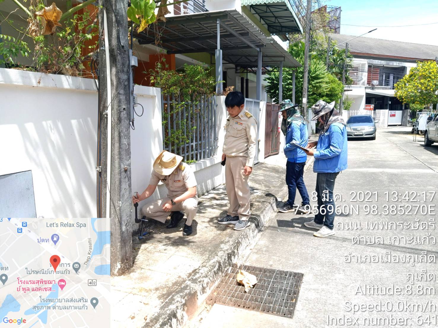 กปภ.สาขาภูเก็ต ลงพื้นที่ตรวจวัดแรงดันน้ำบริเวณหมู่บ้านอินดี้ 1 ตำบลเกาะแก้ว อำเภอเมือง จังหวัดภูเก็ต