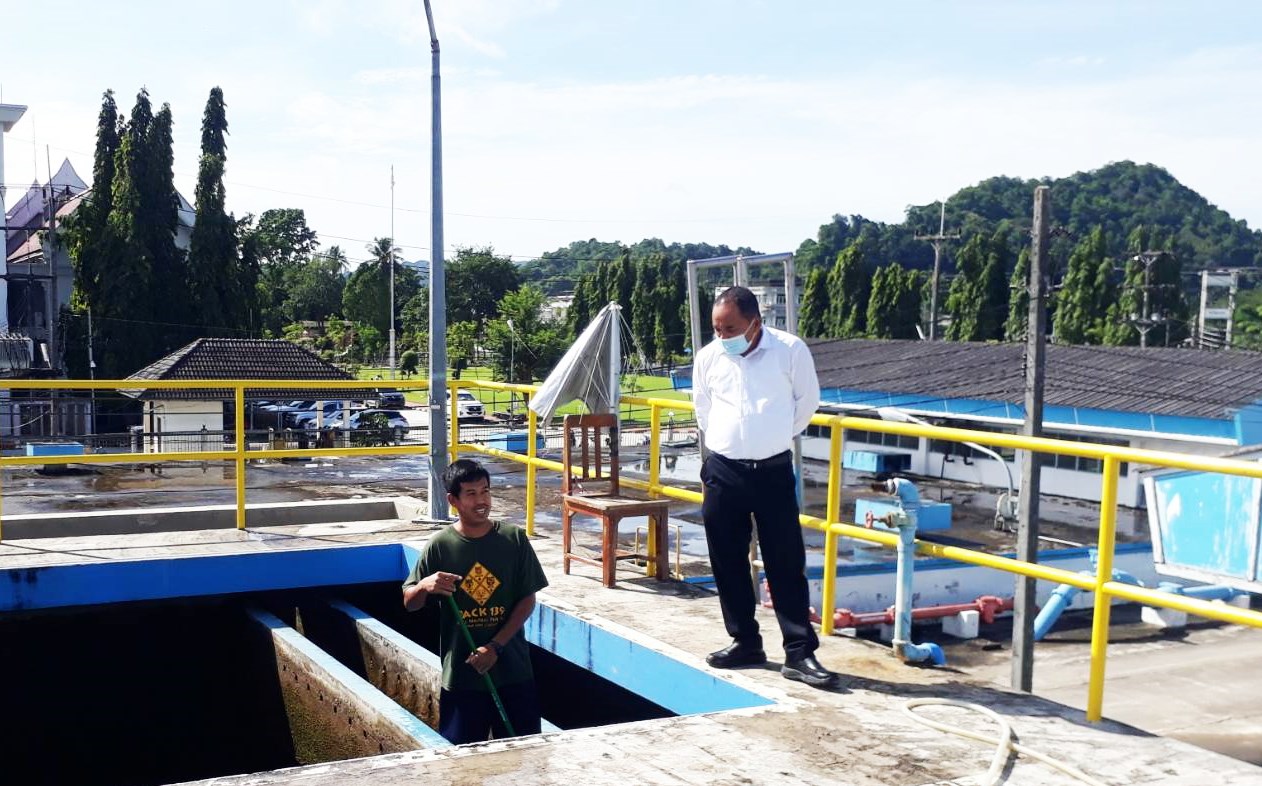 การประปาส่วนภูมิภาคสาขาทุ่งสงล้างถังตกตะกอน โครงการการการจัดการน้ำสะอาด Water Safety Plan