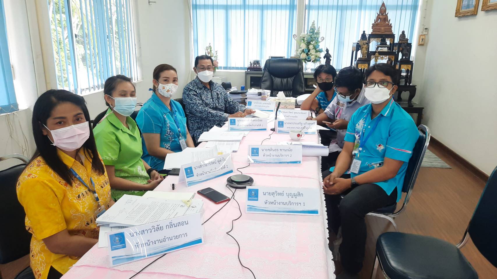 กปภ.สาขาภูเก็ต ร่วมประชุมทางไกลวิดีโอคอนเฟอเรนซ์ (Video Conference) การประชุมคณะอนุกรรมการบริหารความเสี่ยงและควบคุมภายใน กปภ. ครั้งที่ 4/2564