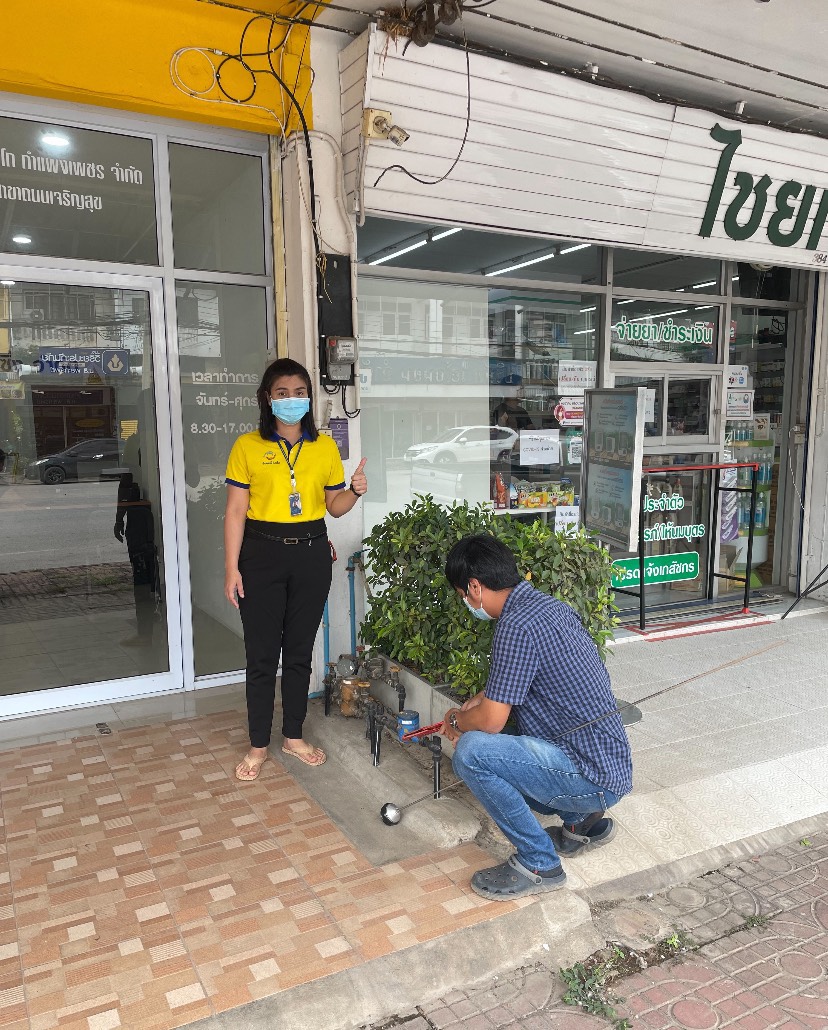 กปภ.สาขากำแพงเพชร ส่งพนักงานตรวจสอบน้ำไม่ไหล ผ่านระบบติดตามข้อร้องเรียนสาขา