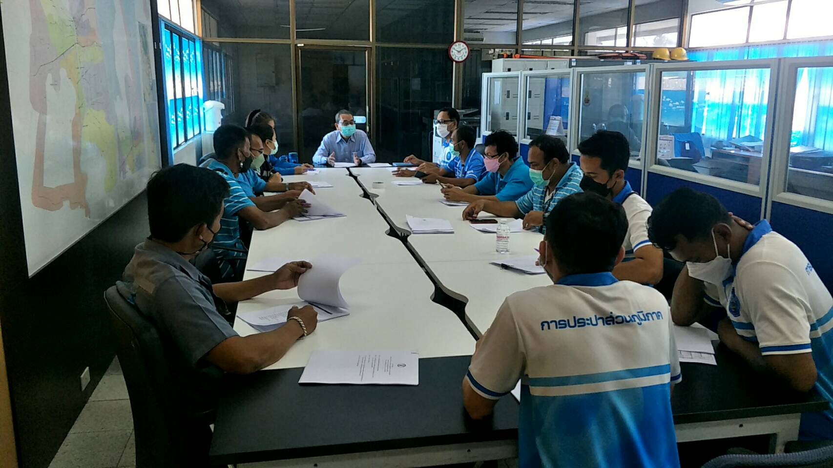 กปภ.สาขาปากพนัง ON THE JOB TRAINING สอนวิธีการสุ่มอ่านมาตรด้วยระบบออนไลน์ ให้กับ คณะกรรมการสุ่มอ่านมาตร