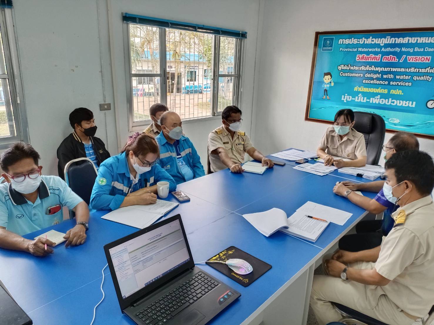 การประปาส่วนภูมิภาคสาขาหนองบัวแดง จัดกิจกรรมโครงการสนทนายามเช้า (Morning Talk) และโครงการจัดการน้ำสะอาด (WSP) ประจำเดือน มีนาคม 2565