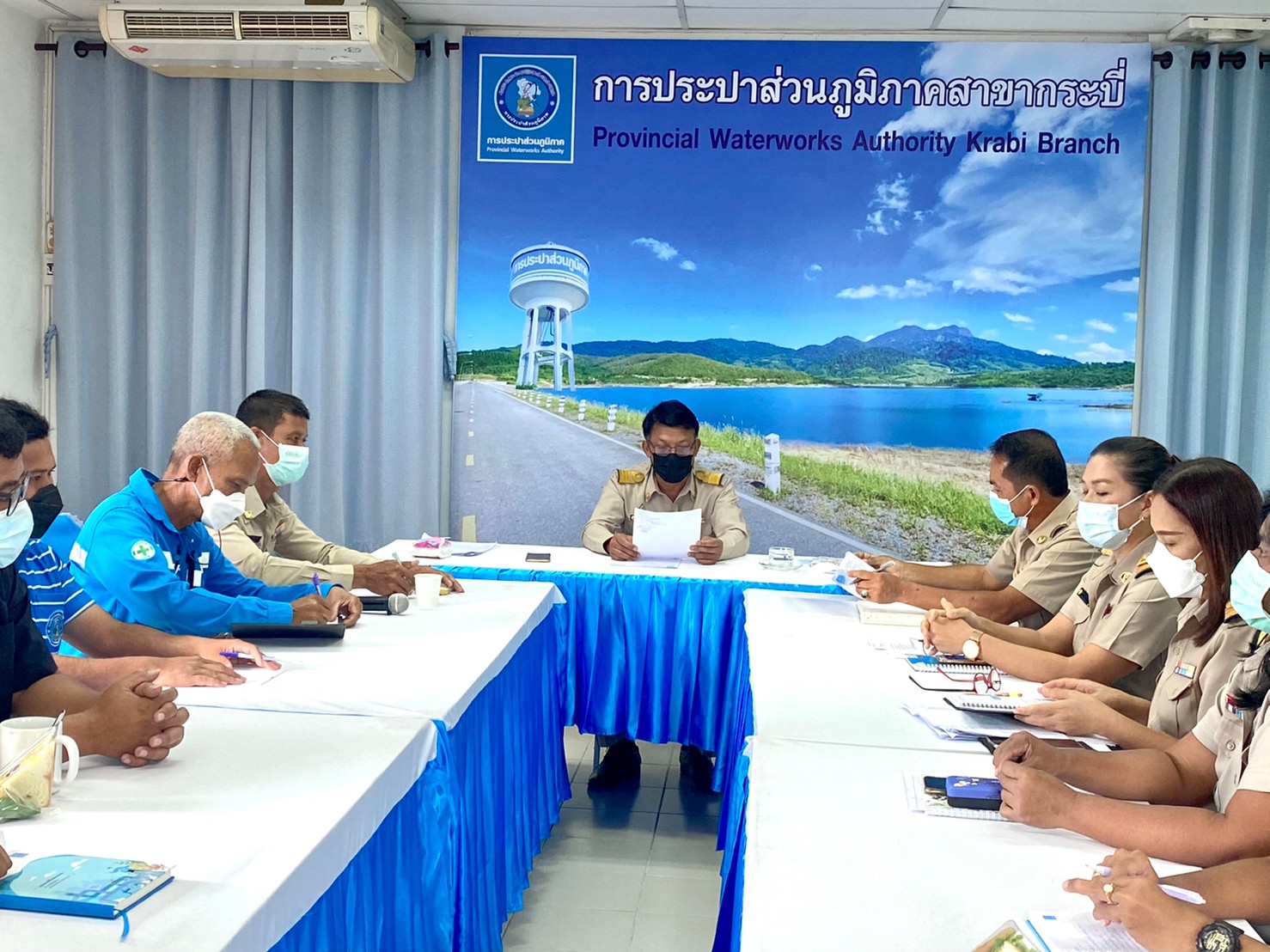 การประปาส่วนภูมิภาคสาขากระบี่ จัดกิจกรรมสนทนายามเช้า (MORNING TALK) ครั้งที่ 6 ประจำปี 2565 พร้อมประชุมติดตามแผนการดำเนินงานศูนย์ราชการสะดวก (Government Easy Contact Center : GECC ) ประจำปี 2565 และกิจกรรมคัดเลือกดาวเด่นประจำไตรมาส 2/2565