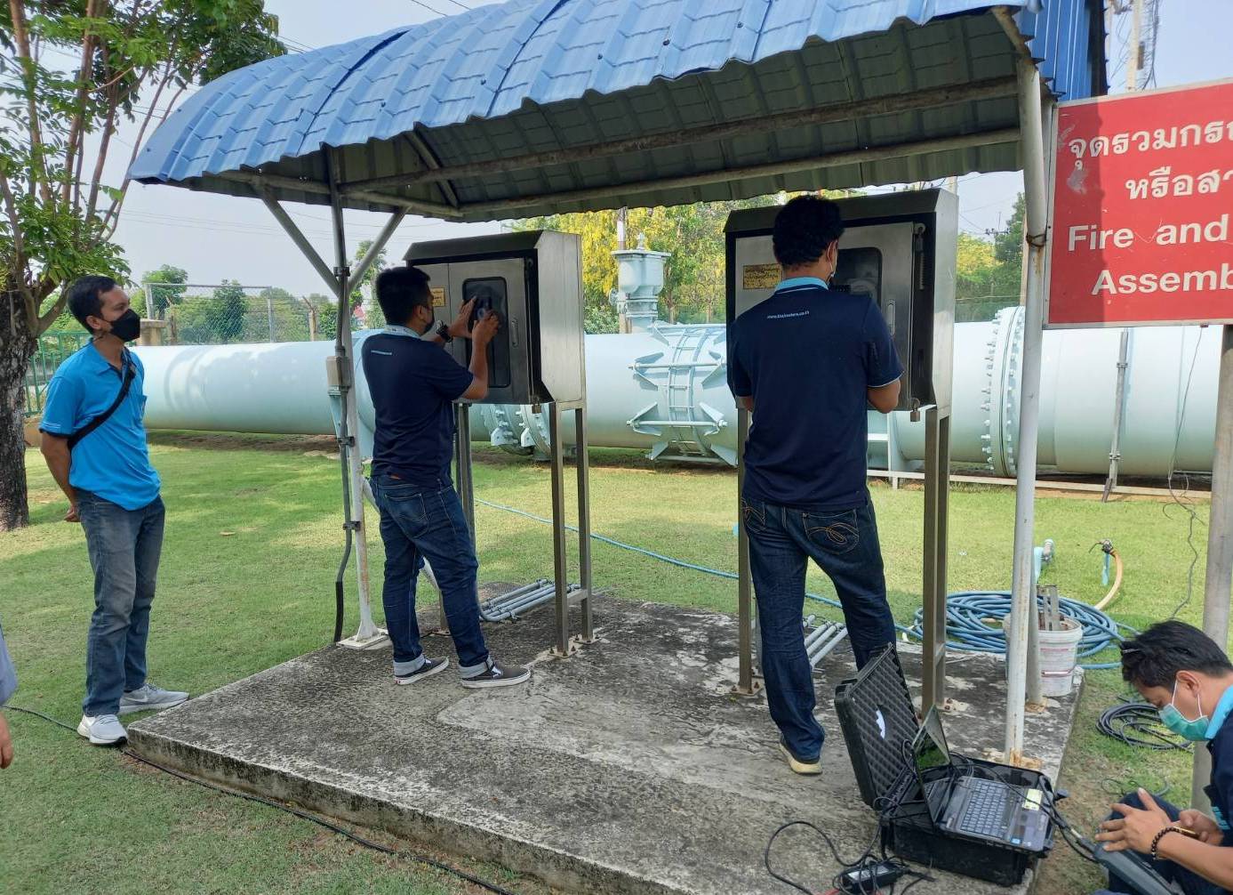 กปภ.สาขารังสิต(พ) เข้าร่วมการทดสอบความเที่ยงตรงของมาตรวัดน้ำหลักสถานีจ่ายน้ำหมู่บ้านเมืองเอก (R-5) ในการทดสอบความคลาดเคลื่อนและความเที่ยงตรงของอุปกรณ์
