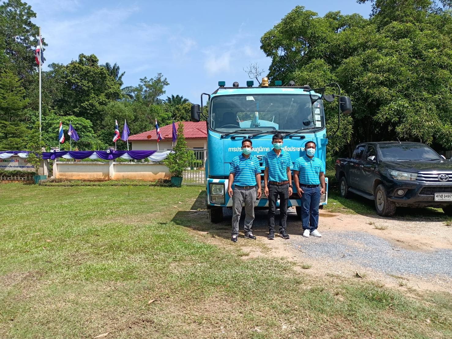 การประปาส่วนภูมิภาคสาขาคลองท่อม นำรถน้ำกปภ.และอำนวยความสะดวก กองอำนวยการร่วมถวายความปลอดภัย สมเด็จพระกนิษฐาธิราชเจ้า กรมสมเด็จพระเทพรัตนราชสุดาฯ สยามบรมราชกุมารี เสด็จพระราชดำเนินทรงเยี่ยม ศูนย์การเรียนรู้ตำรวจตระเวนชายแดนบ้านแผ่นดินเสมอ อำเภอคลองท่อม จังหวัดกระบี่