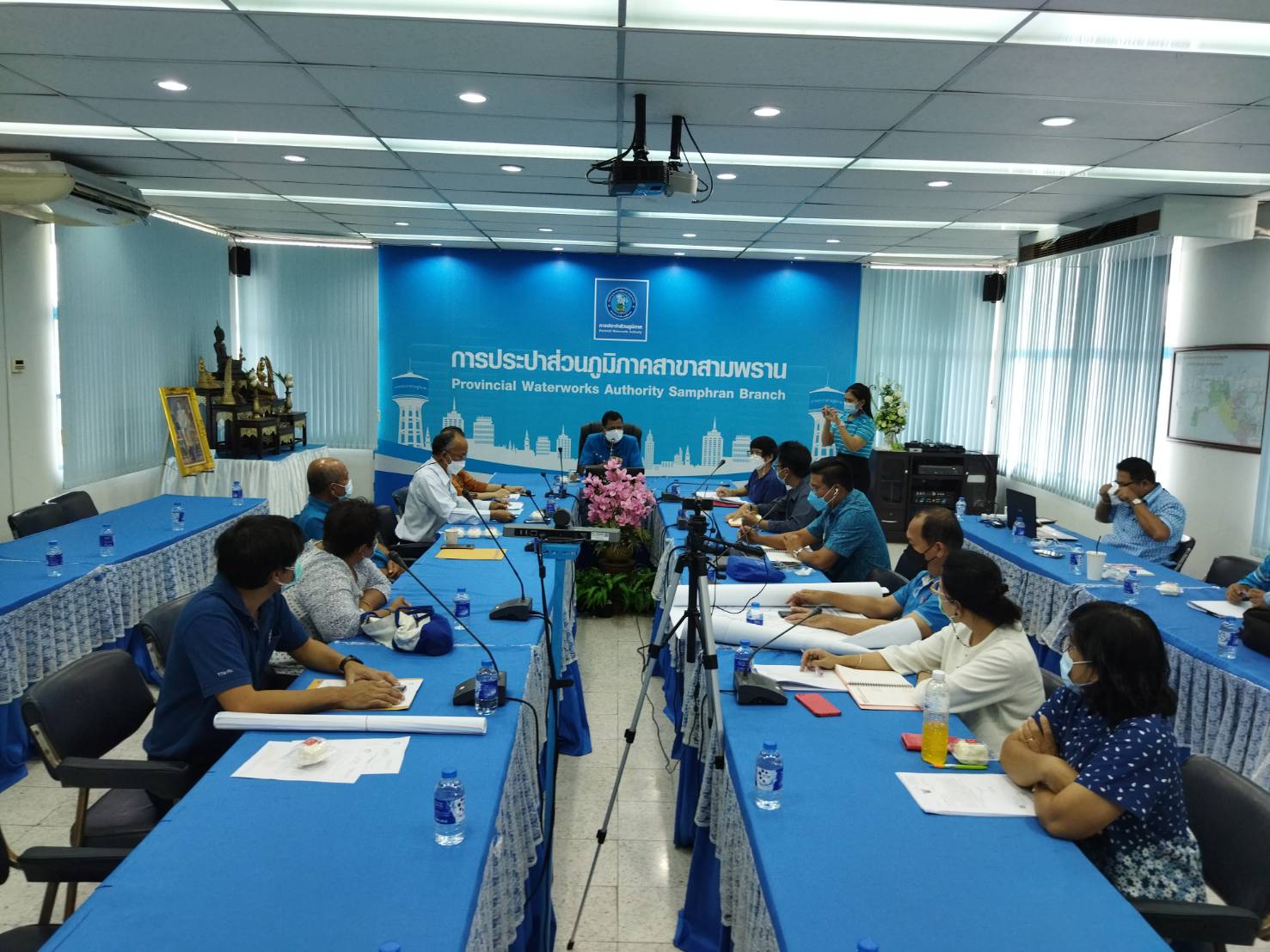 กปภ.สาขาสามพราน เข้าร่วมประชุมติดตามการรับโอนระบบประปาเทศบาลเมืองไร่ขิง
