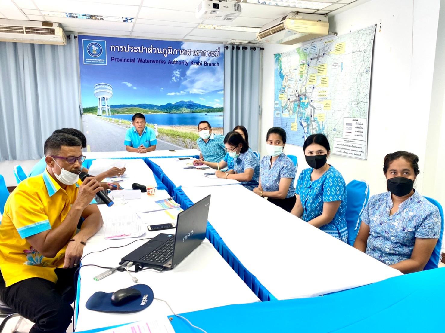 การประปาส่วนภูมิภาคสาขากระบี่รับการตรวจประเมินผลการดำเนินงาน โครงการจัดการน้ำสะอาด Water Safety Plan: WSP ประจำปี 2565