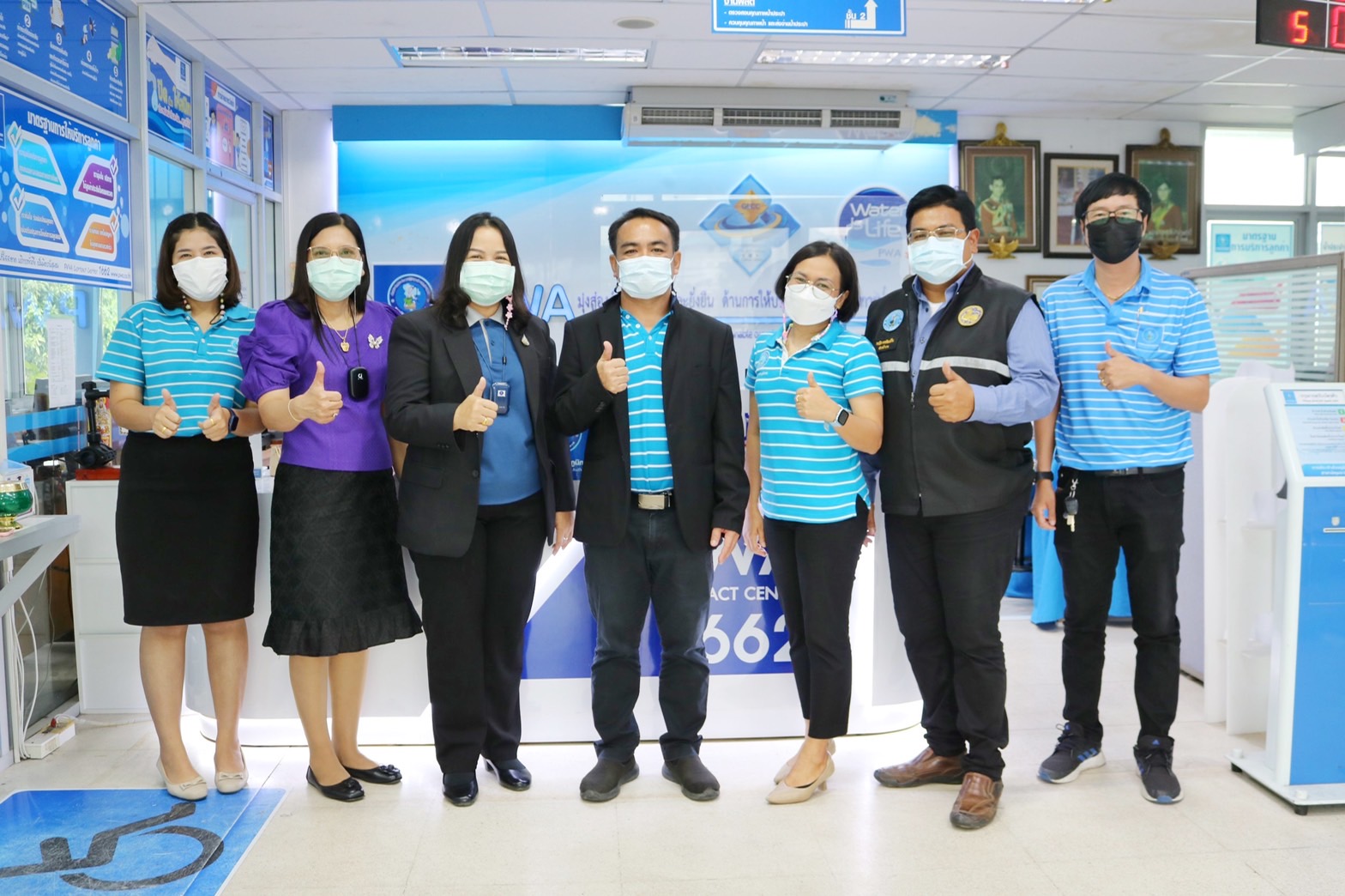 กปภ.สาขาปทุมธานี รับการตรวจประเมินผลการดำเนินงานโครงการโรงงานสีขาว ประจำปี 2565 จากสำนักงานสวัสดิการและคุ้มครองแรงงาน จังหวัดปทุมธานี