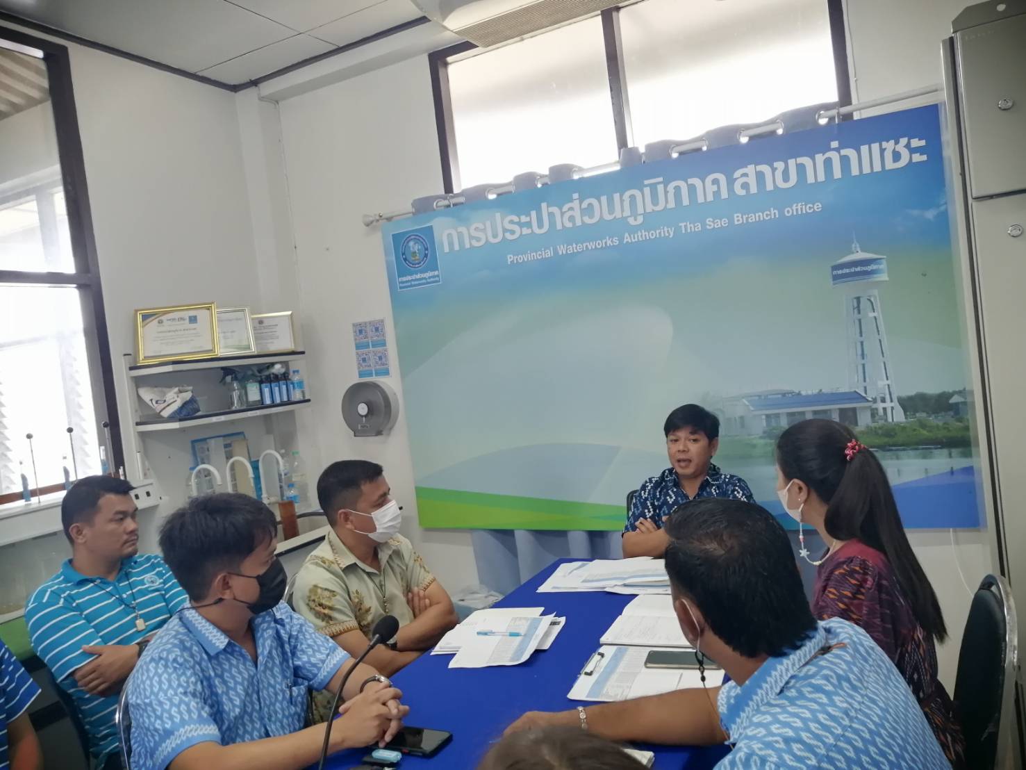 การประปาส่วนภูมิภาคสาขาท่าแซะ จัดกิจกรรมสนทนายามเช้า (Morning Talk) ครั้งที่ ๑/๒๕๖๖