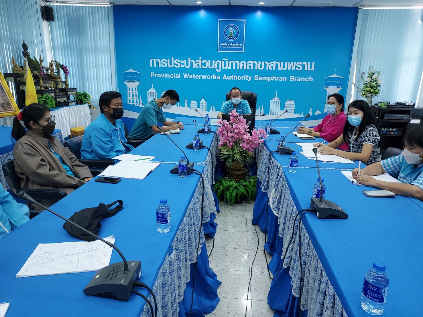 กปภ.สาขาสามพราน ร่วมประชุมกับตัวแทนอ่านมาตรบริษัทโปรซีฯ