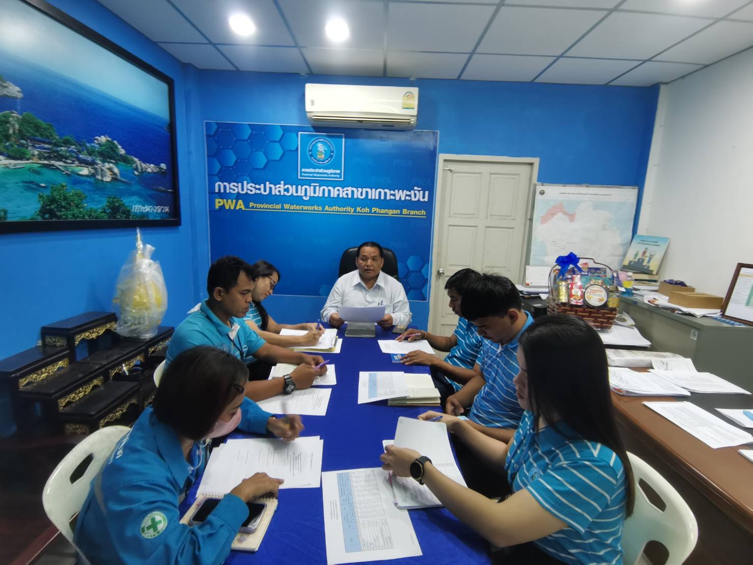 กปภ.สาขาเกาะพะงัน จัดกิจกรรมสนทนายามเช้า (Morning Talk) ครั้งที่ 3/2566 ประจำเดือน ธันวาคม 2565