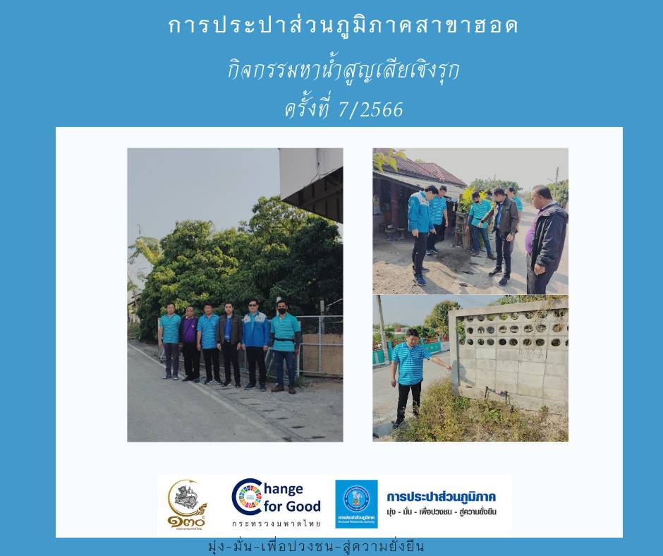 การประปาส่วนภูมิภาคสาขาฮอด ดำเนินกิจกรรมลดน้ำสูญเสียครั้งที่ 7 /2566
