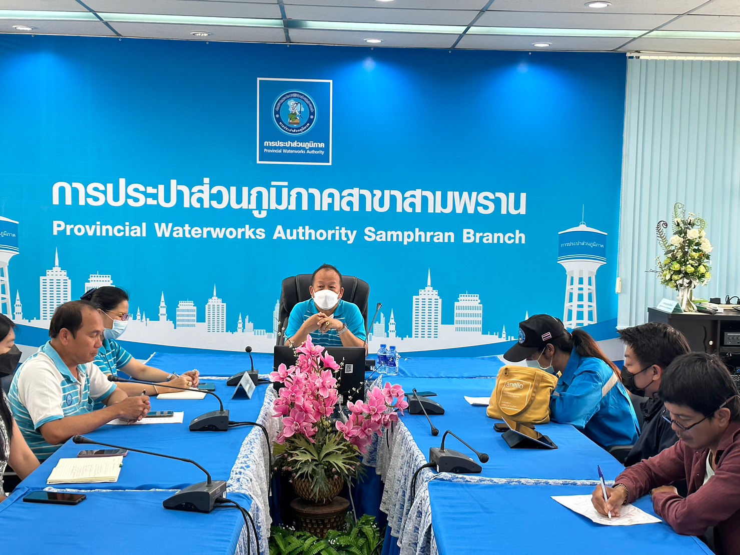 กปภ.สาขาสามพราน ประชุมร่วมกับบริษัท ไพร์มโฟลว์ จำกัด สำรวจหาน้ำสูญเสียเชิงรุก ALC