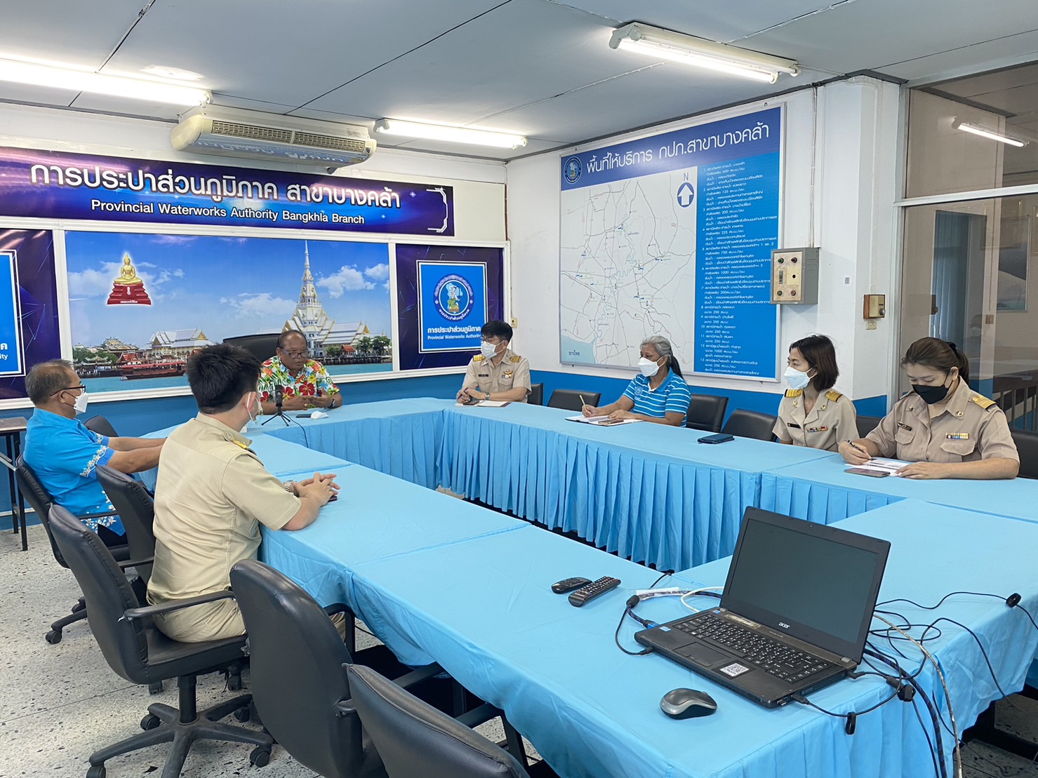 การประปาส่วนภูมิภาคสาขาบางคล้า ประชุมเตรียมความพร้อมในการต้อนรับฝ่ายบริหารความเสี่ยง และการอบรมหลักสูตรการบริหารความเสี่ยงและการควบคุมภายใน ผ่านระบบ Online