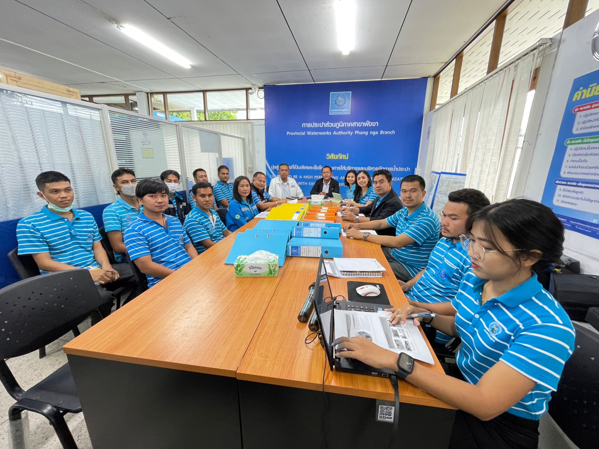กปภ.สาขาพังงา ให้การต้อนรับคณะกรรมการตรวจประเมินผลการดำเนินงาน โครงการจัดการน้ำสะอาด : WSP ปี 2566