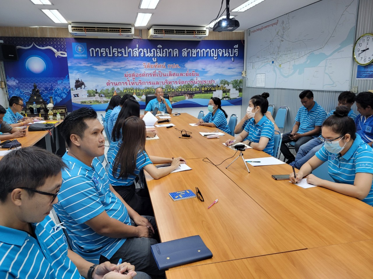 กปภ.สาขากาญจนบุรี ดำเนินกิจกรรมสนทนายามเช้า (Morning Talk) ครั้งที่ 12/2566