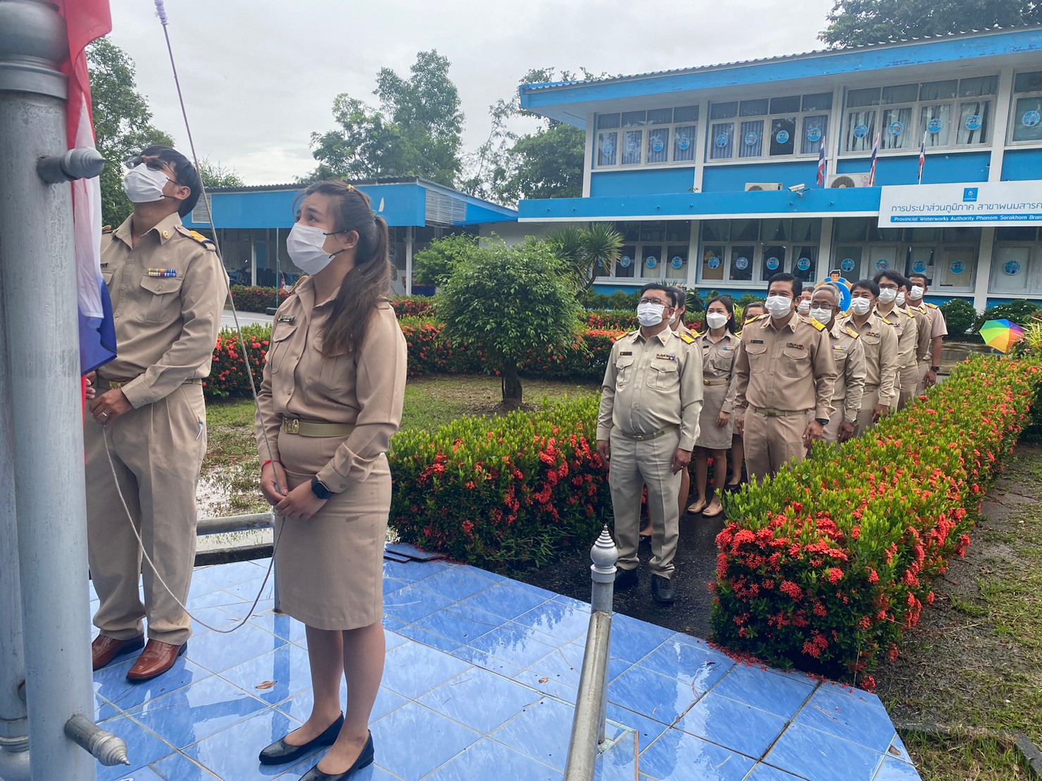 กปภ.สาขาพนมสารคาม จัดกิจกรรมเนื่องจากวันพระราชทานธงชาติไทย 28 กันยายน ประจำปี 2566