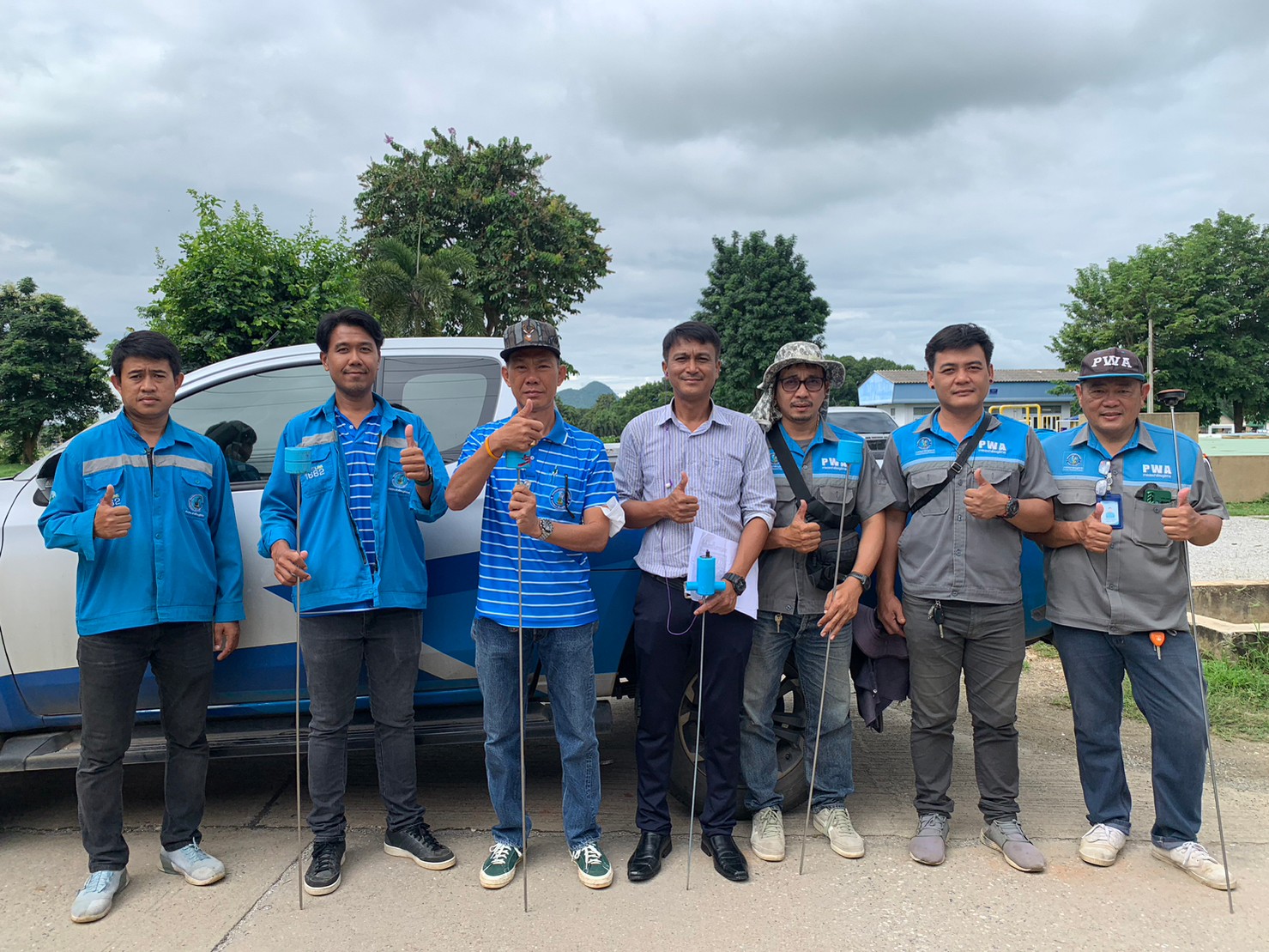 กปภ.สาขากาญจนบุรี ทำการค้นหาท่อแตกรั่ว