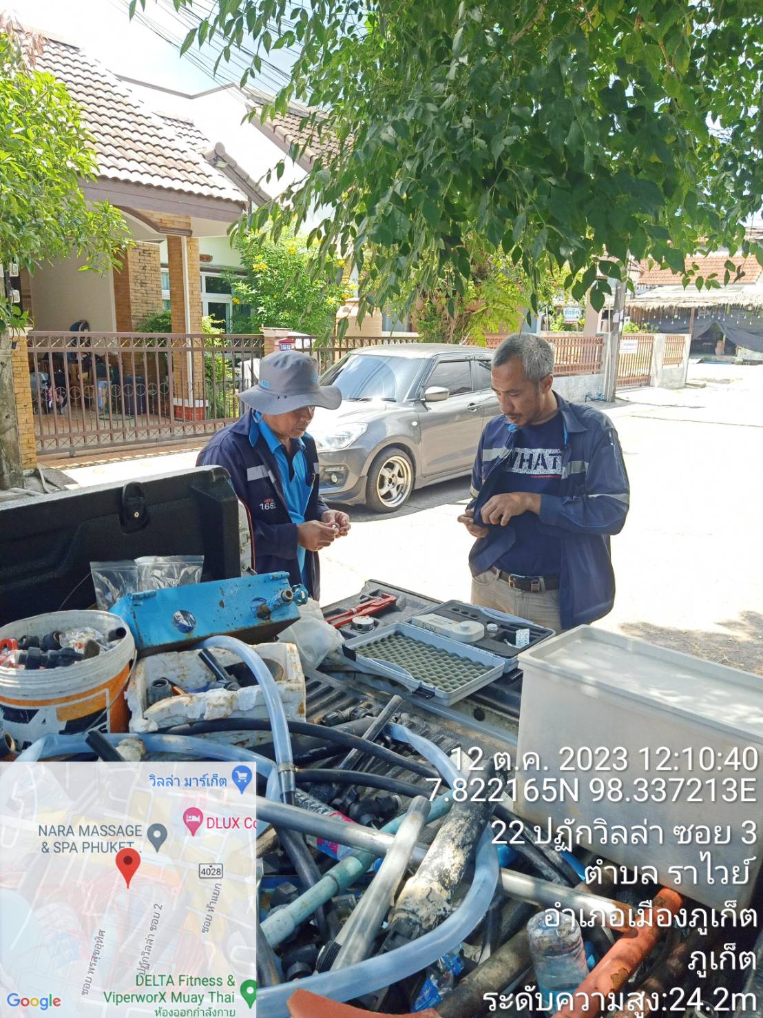 กปภ.สาขาภูเก็ต ดำเนินการตรวจสอบคุณภาพน้ำตามแผน บริเวณ DMA-02 หมู่บ้านปฏักวิลล่า ต.ราไวย์ อ.เมืองภูเก็ต จ.ภูเก็ต