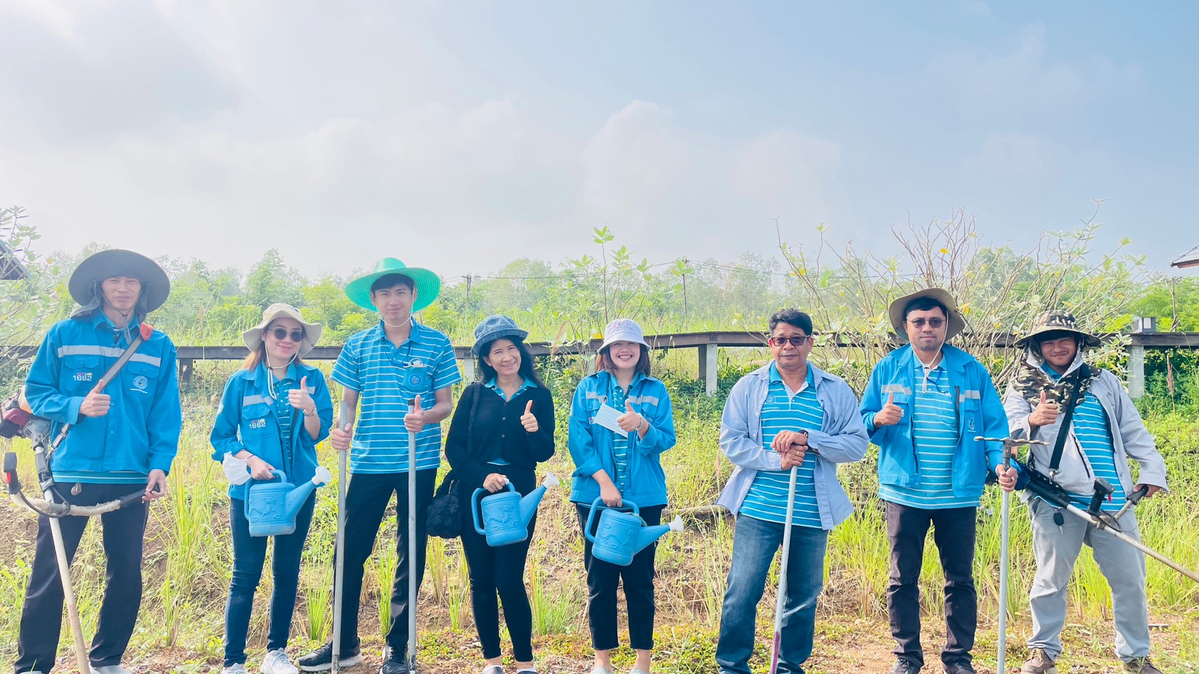 กปภ.สาขาปทุมธานี ดำเนินกิจกรรม โครงการ โคก หนอง นา สัปปายะและรมณียสถาน สถานปฏิบัติธรรมสมเด็จพระสังฆราช (อมพรมหาเถร)