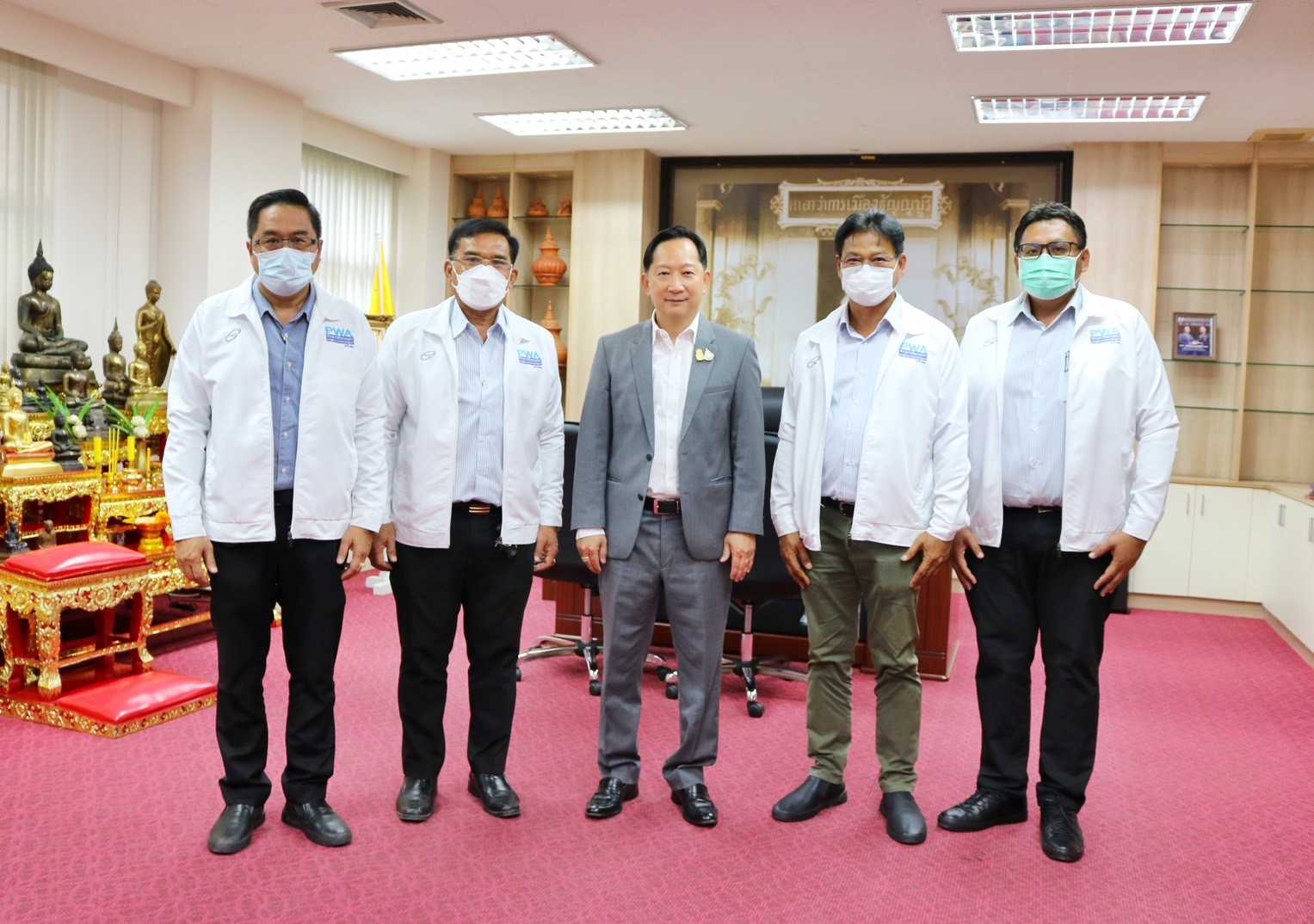 กปภ. 4 สาขา ในจังหวัดปทุมธานี เข้าแสดงความยินดีกับผู้ว่าราชการจังหวัดปทุมธานี เนื่องในโอกาสเข้ารับตำแหน่งใหม่