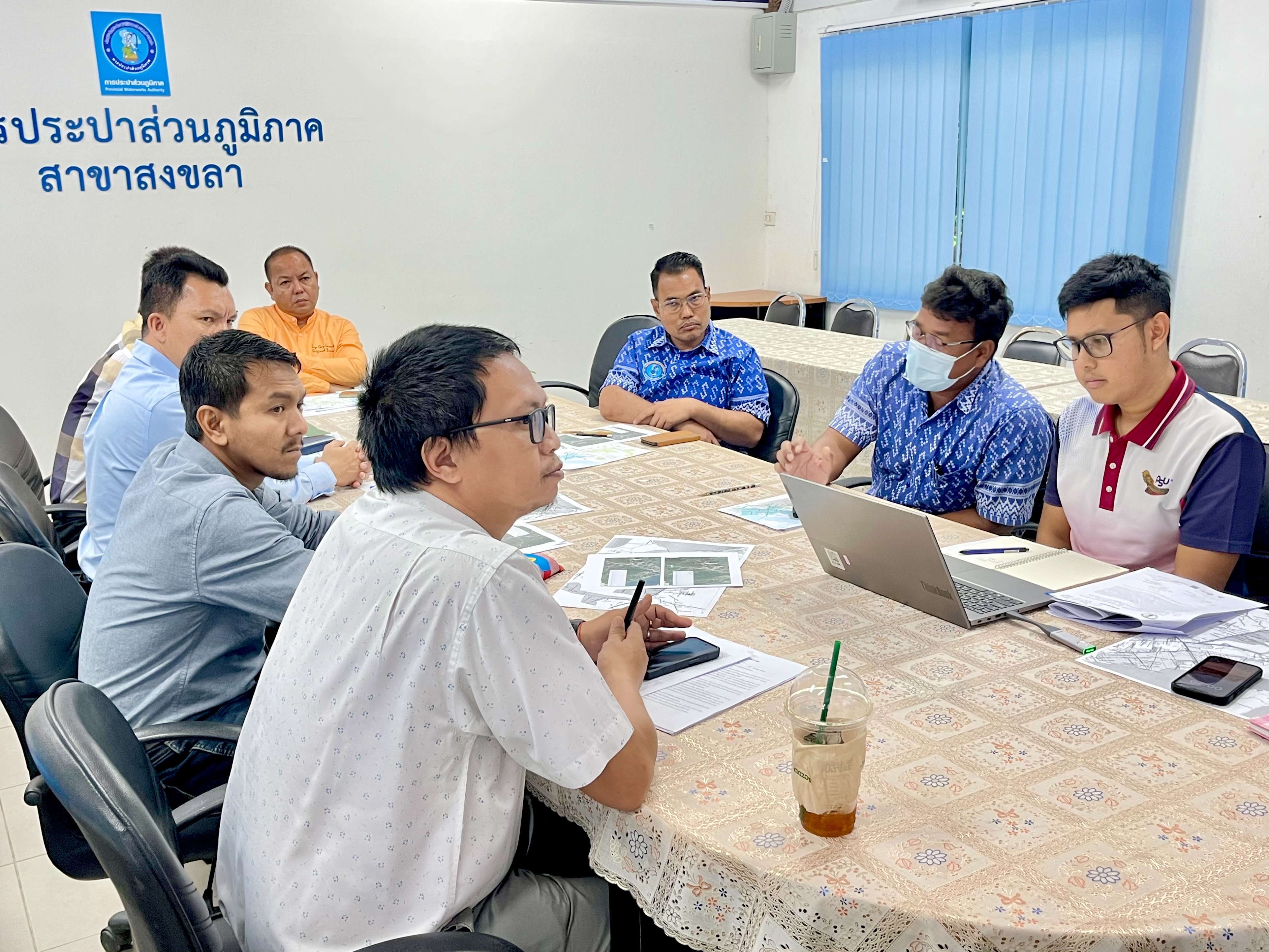 กปภ.สาขาสงขลา ประชุมวางแผนเพิ่มแรงดันน้ำประปา เพื่อแก้ไขปัญหาน้ำไหลอ่อน ในพื้นที่บ้านโคกไร่ ต.พะวง อ.เมือง จ.สงขลา