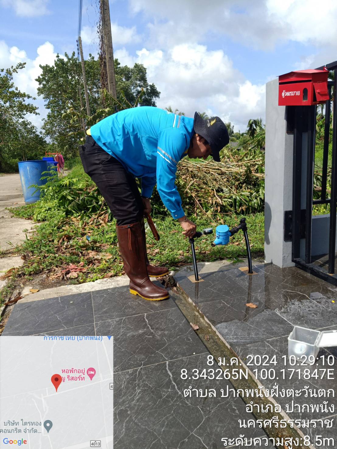 การประปาส่วนภูมิภาคสาขาปากพนัง  ลงพื้นที่ตรวจสอบแรงดันน้ำ ดำเนินการตามแผนงานบริการและควบคุมน้ำสูญเสีย ประจำเดือนมกราคม 2567
