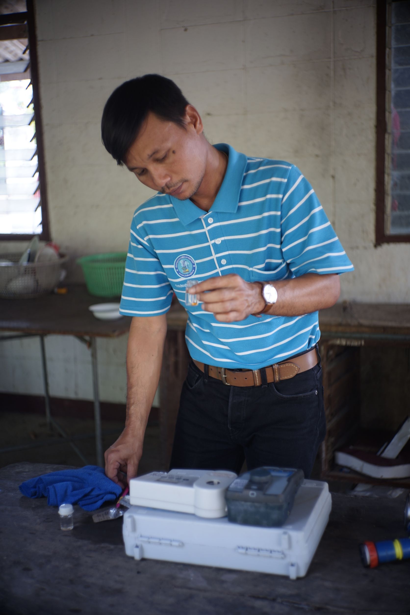 กปภ.สาขาบ้านตาขุน ตรวจสอบคุณภาพน้ำในระบบจ่าย หน่วยบริการเชี่ยวหลาน ตำบลเขาพัง อำเภอบ้านตาขุน จังหวัดสุราษฎร์ธานี