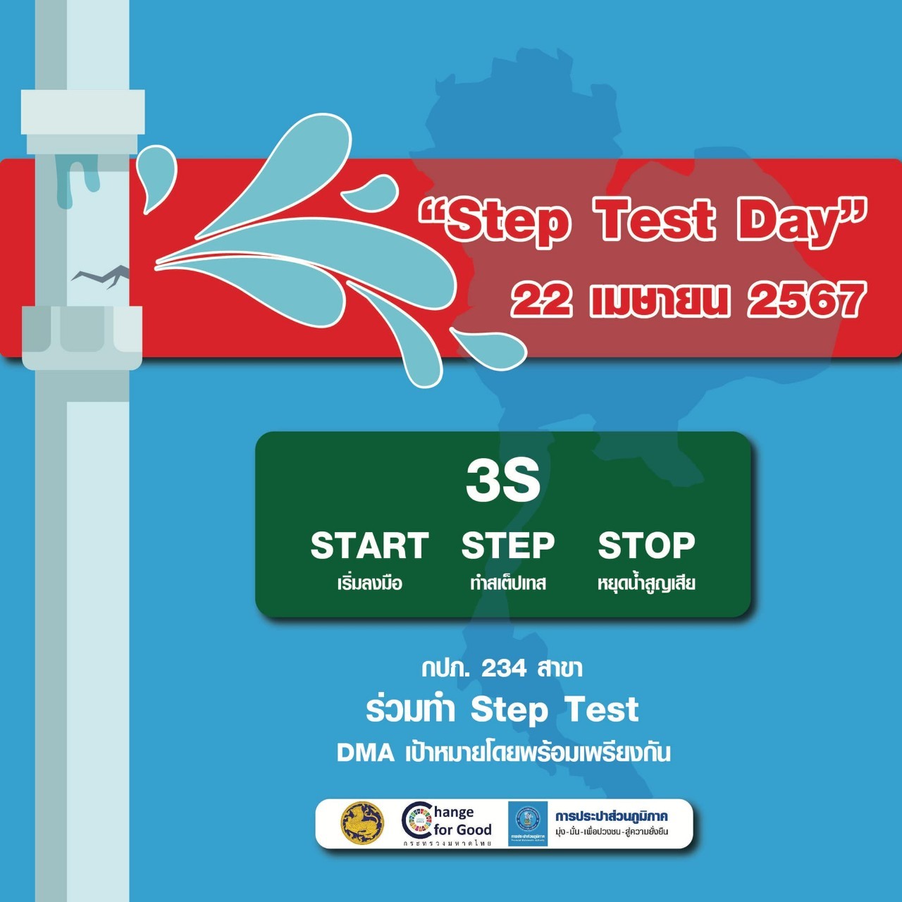 กปภ.สาขาอ้อมน้อย เข้าร่วมเปิดงานวัน Step Test Day 22 เมษายน 2567 ผ่านระบบสื่ออิเล็กทรอนิกส์