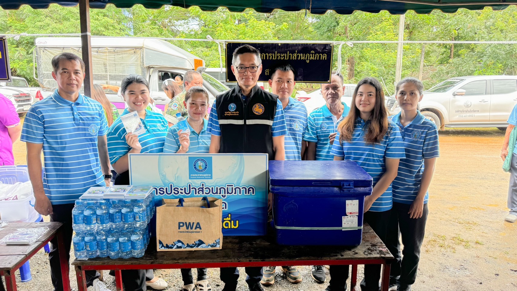 การประปาส่วนภูมิภาคสาขาตราด เข้าร่วมโครงการบำบัดทุกข์ บำรุงสุข สร้างรอยยิ้มให้ประชาชน ร่วมกับหน่วยแพทย์เคลื่อนที่ พอ.สว. ณ ศาลาผู้สูงอายุ องค์การบริหารส่วนตำบลนนทรีย์ บ้านมะม่วง หมู่ที่ 3 ตำบลนนทรีย์ อำเภอบ่อไร่ จังหวัดตราด