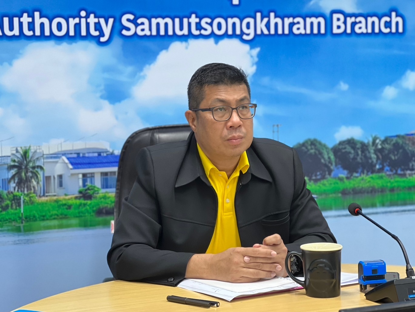 กปภ.สาขาสมุทรสงคราม ประชุมหารือแนวทางบริหารจัดการและเพิ่มประสิทธิภาพการผลิตและจ่ายน้ำ