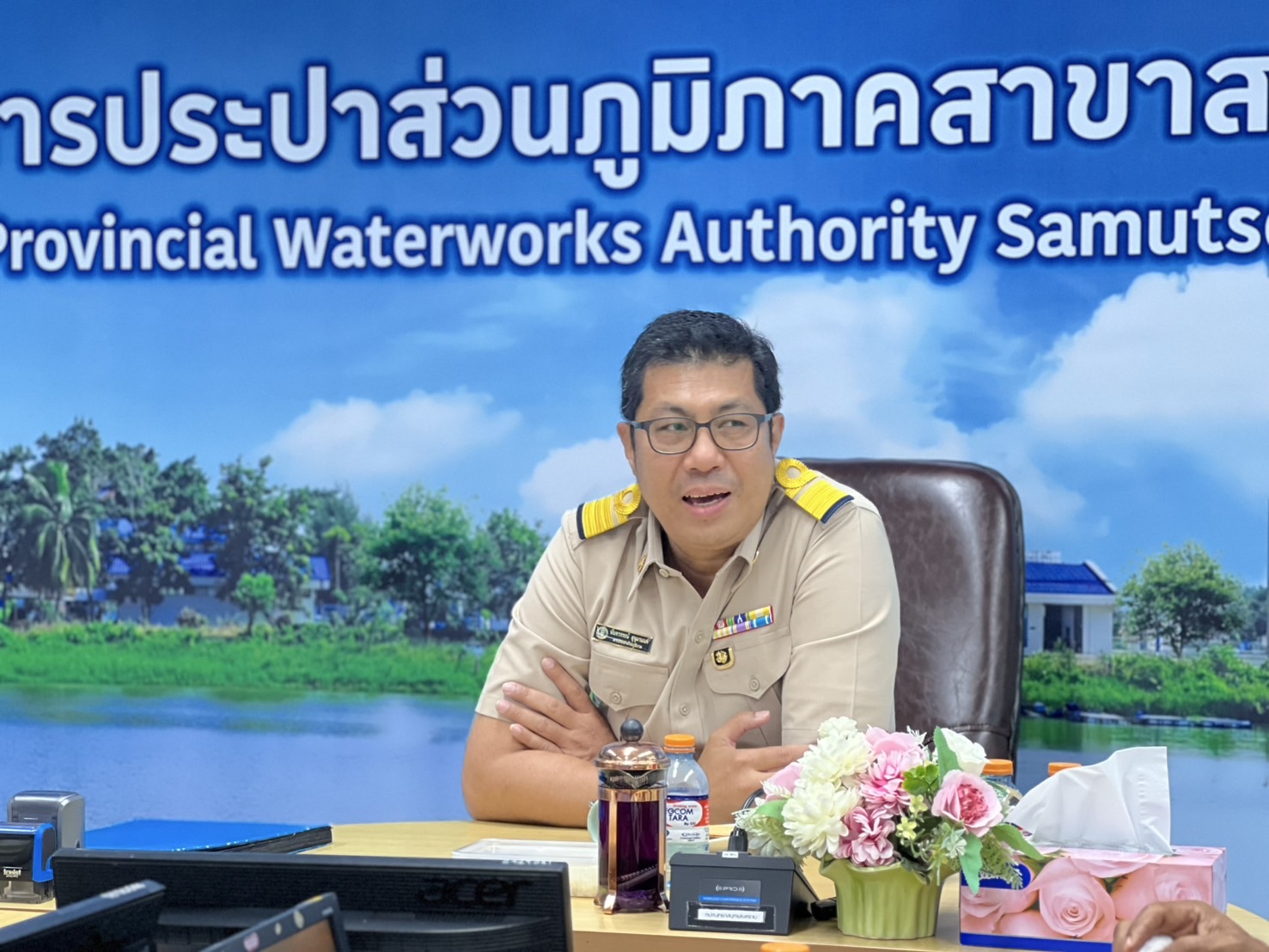กปภ.สาขาสมุทรสงคราม จัดประชุมซักซ้อมแนวทางการปฏิบัติงานร่วมกัน มุ่งเน้นด้านการผลิตจ่ายน้ำประปา และการลดน้ำสูญเสียอย่างเป็นระบบ