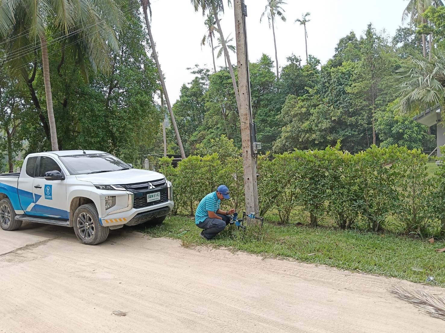 กปภ.สาขาเกาะพะงัน พื้นที่ตรวจวัดแรงดันน้ำ ในพื้นที่ MM01 บริเวณบ้านวัดสมัยคงคา ม.5 ต.เกาะพะงัน อ.เกาะพะงัน จ.สุราษฎร์ธานี