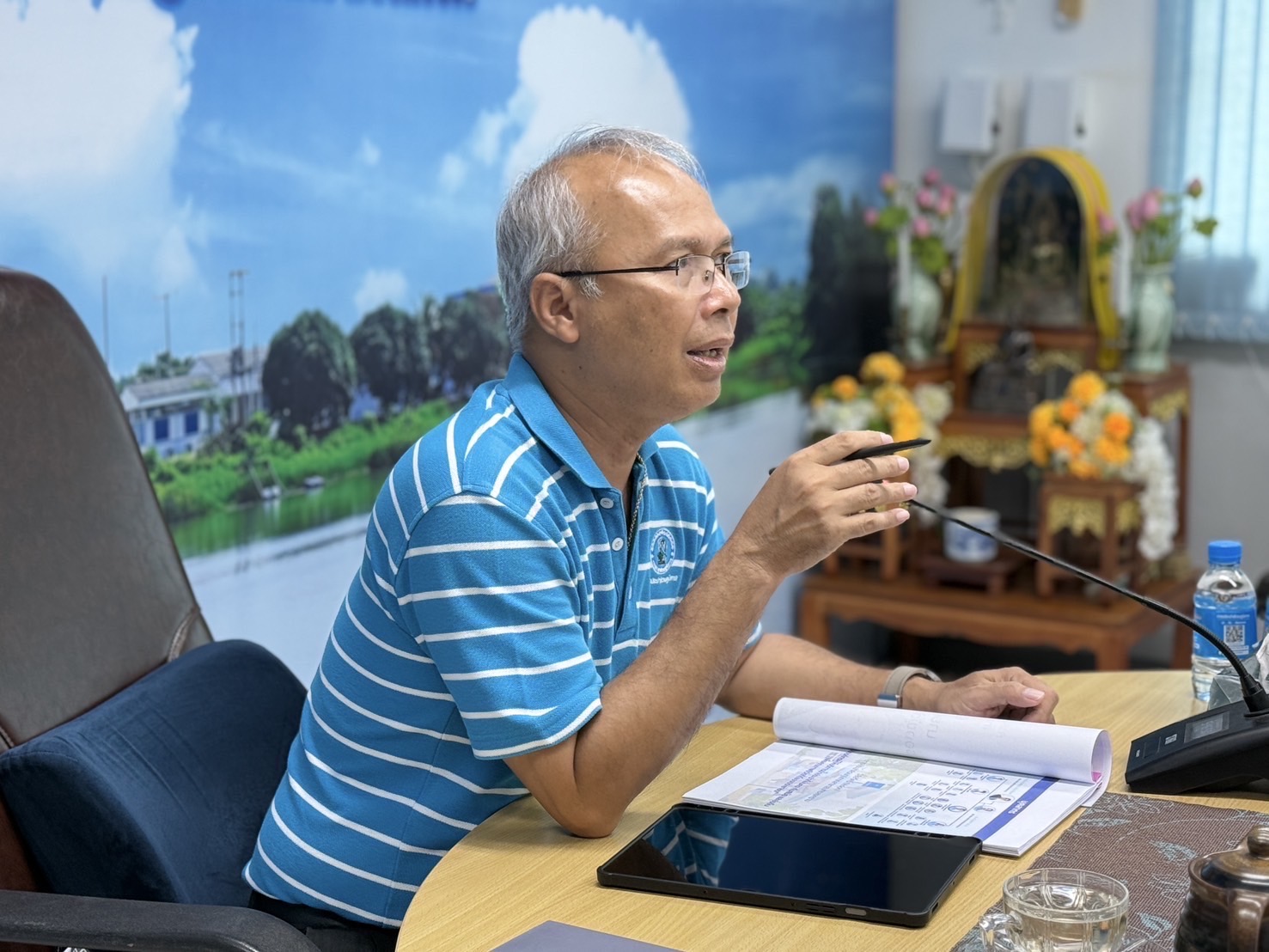 กปภ.สาขาสมุทรสงคราม ให้การต้อนรับรองผู้ว่าการ (ปฏิบัติการ 4) ลงพื้นที่ตรวจเยี่ยม