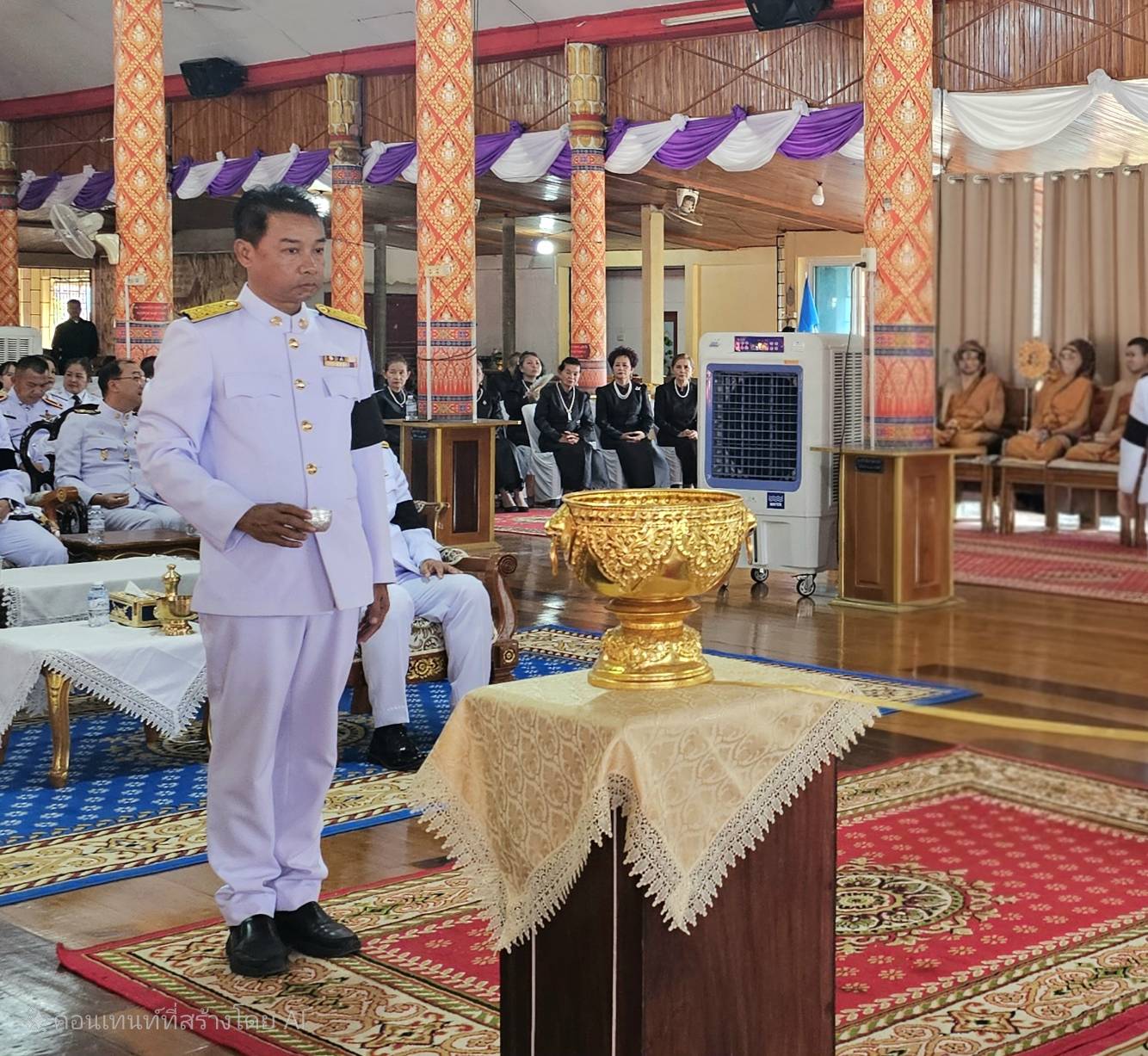 กปภ.สาขากบินทร์บุรี ร่วมพิธีถวายน้ำสรงพระบรมศพเบื้องหน้าพระฉายาลักษณ์  สมเด็จพระนางเจ้าสิริกิติ์ พระบรมราชินีนาถ พระบรมราชชนนีพันปีหลวง