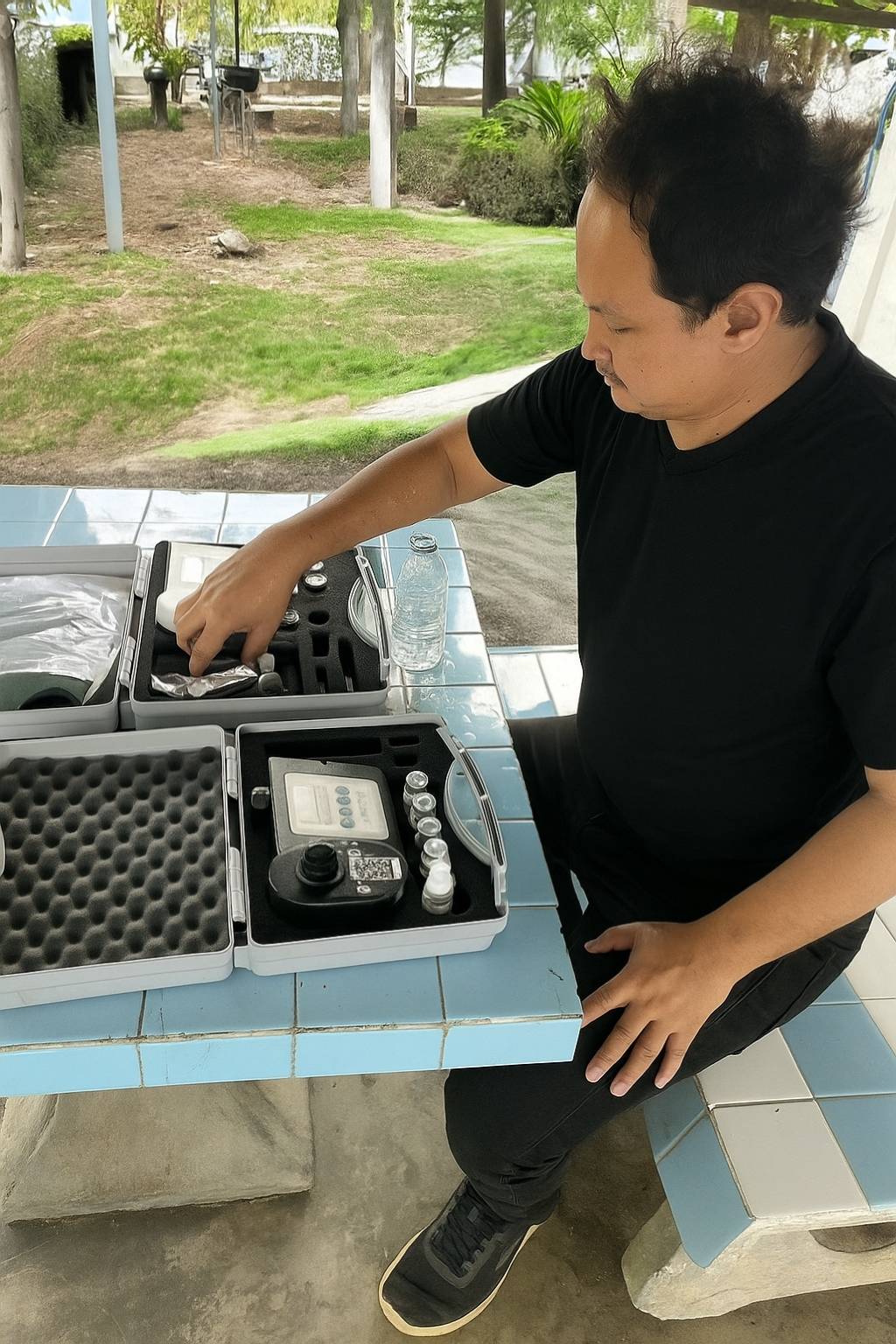 กปภ.สาขาขนอม ดำเนินการตรวจสอบคุณภาพน้ำประปา ณ ป้อมตำรวจสี่แยกครูประวิง และบ้านผู้ใช้น้ำ ม.3 ต.ขนอม ต.ขนอม อ.ขนอม จ.นครศรีธรรมราช